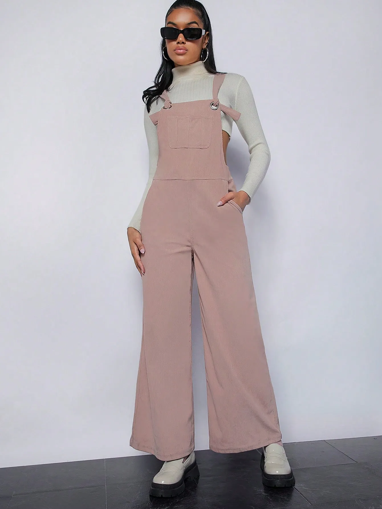 29th Street Pocket Front Wide Leg Overalls Without Tee