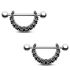 2PCS 14G Octopus Nipple Barbell