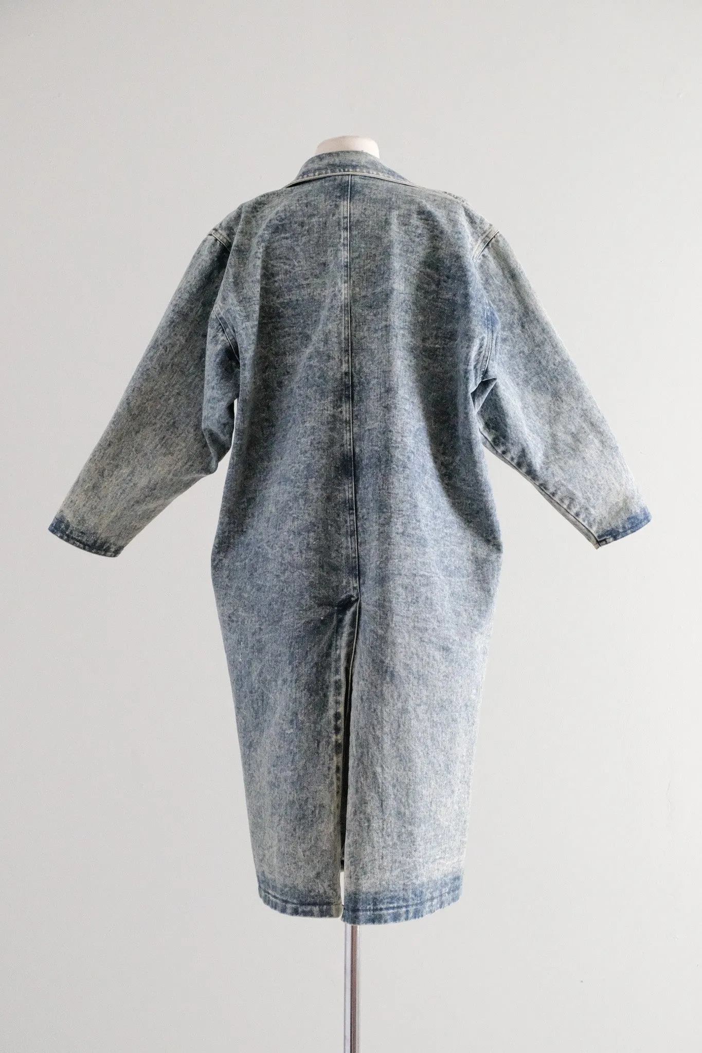 ACID WASH 1980's On the Verge Denim Duster / Sz M