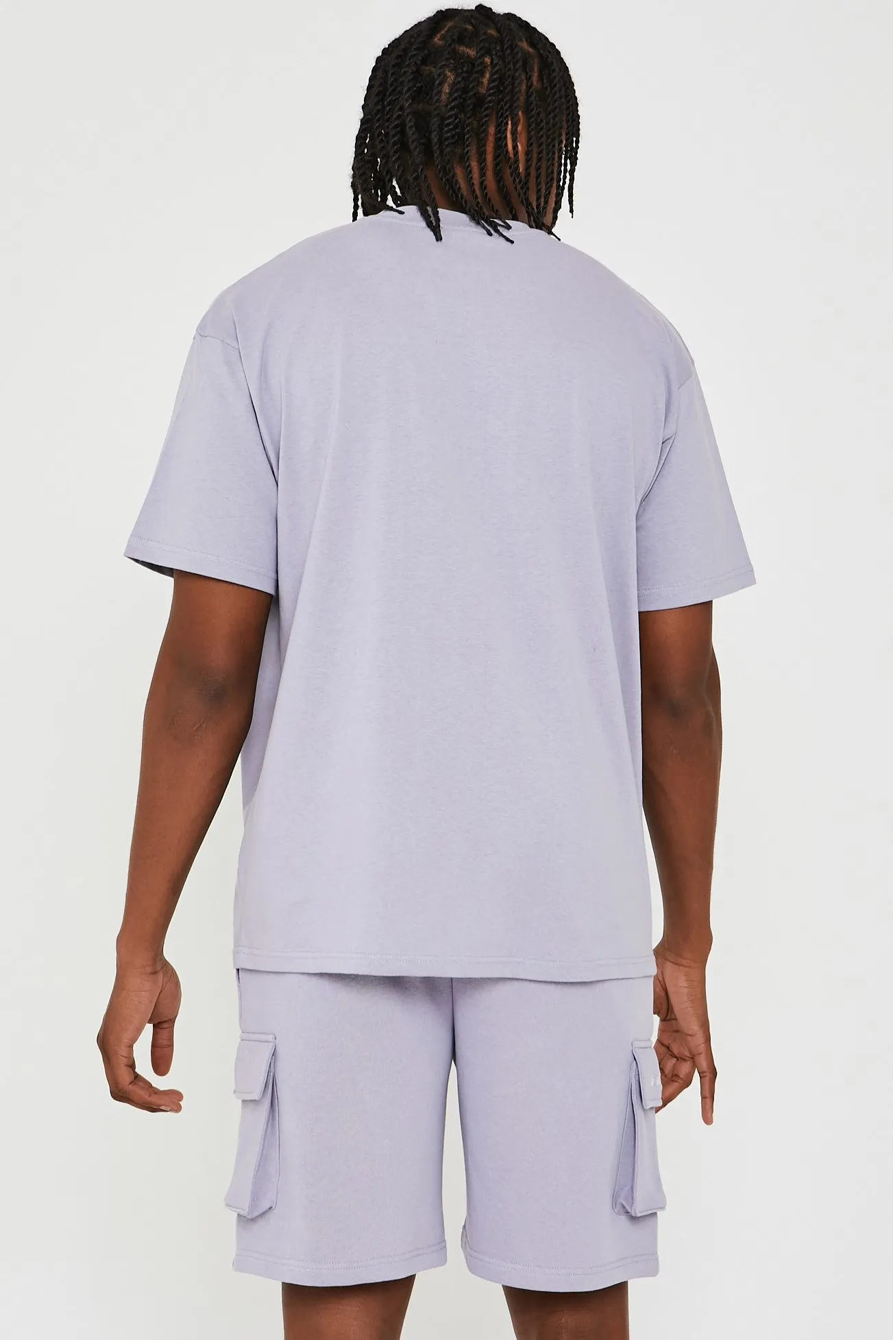 Acton T-Shirt & Cargo Short Set - Thistle Grey