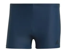 adidas Fitness 3 Stripe Swim Boxer Shorts - Mens - Crew Navy/Halo Green