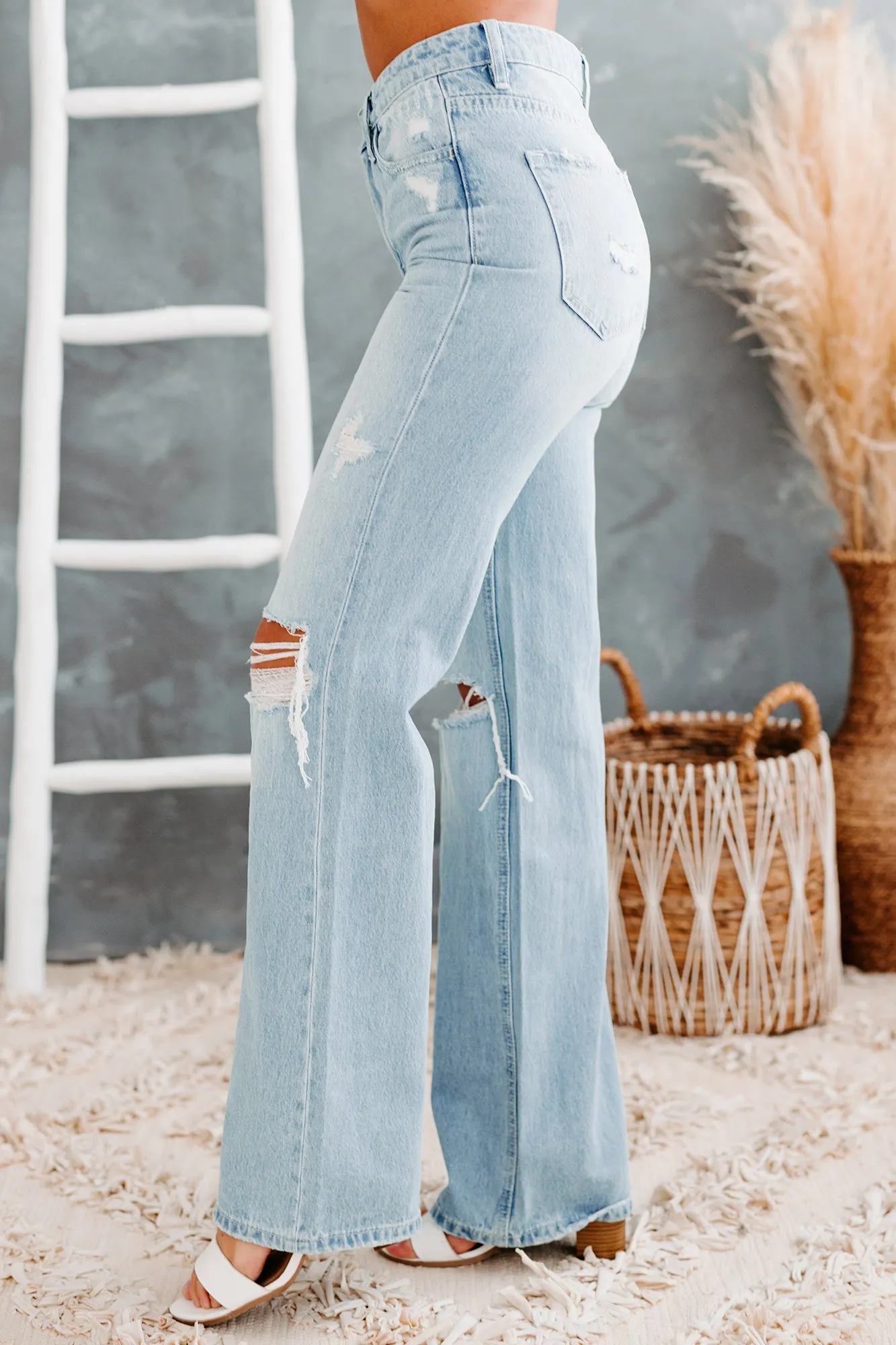 Album Of Memories '90s High Rise Vintage Flare Vervet Jeans (Light)