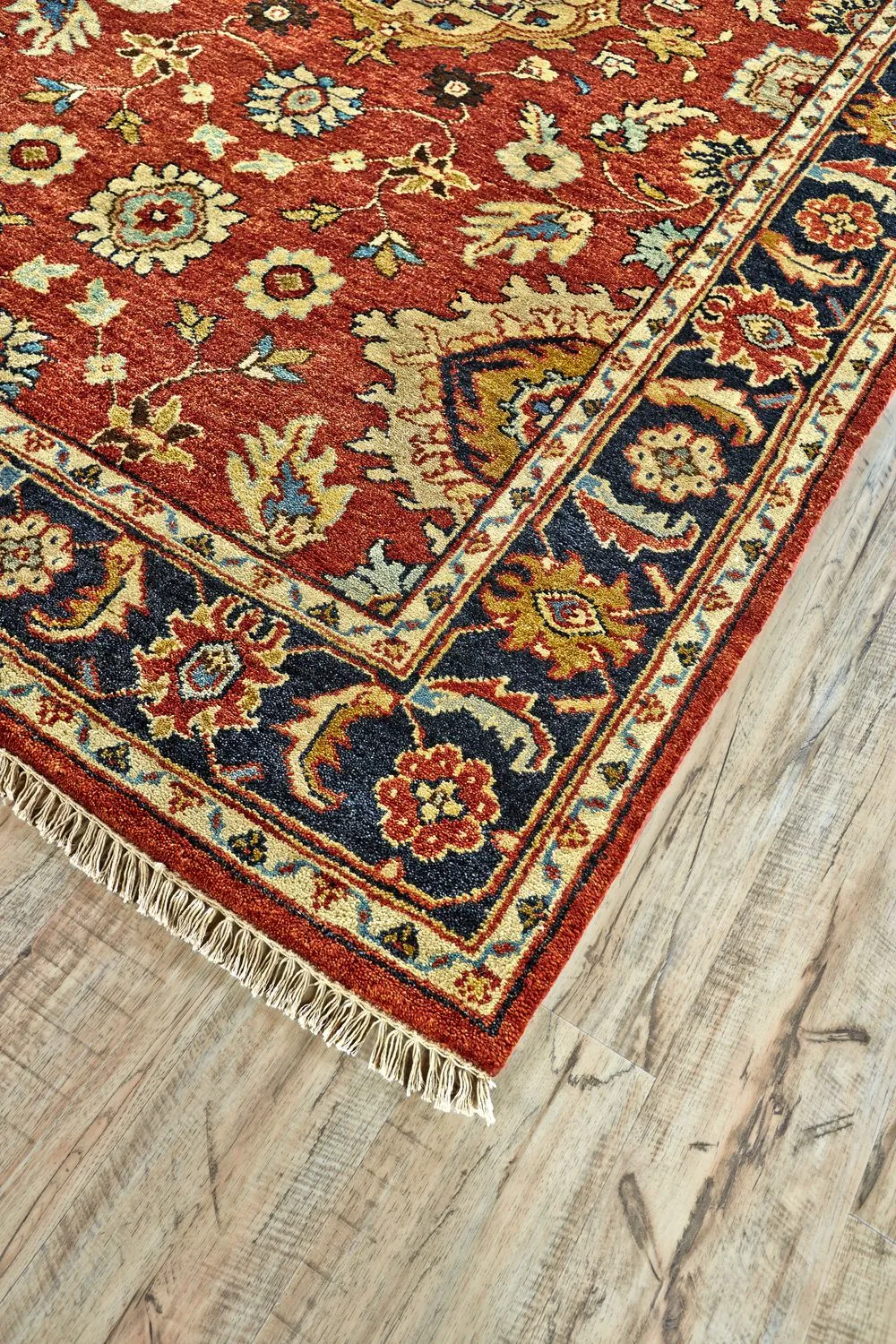 Alden Hand Knotted Rust and Gold Rug by BD Fine