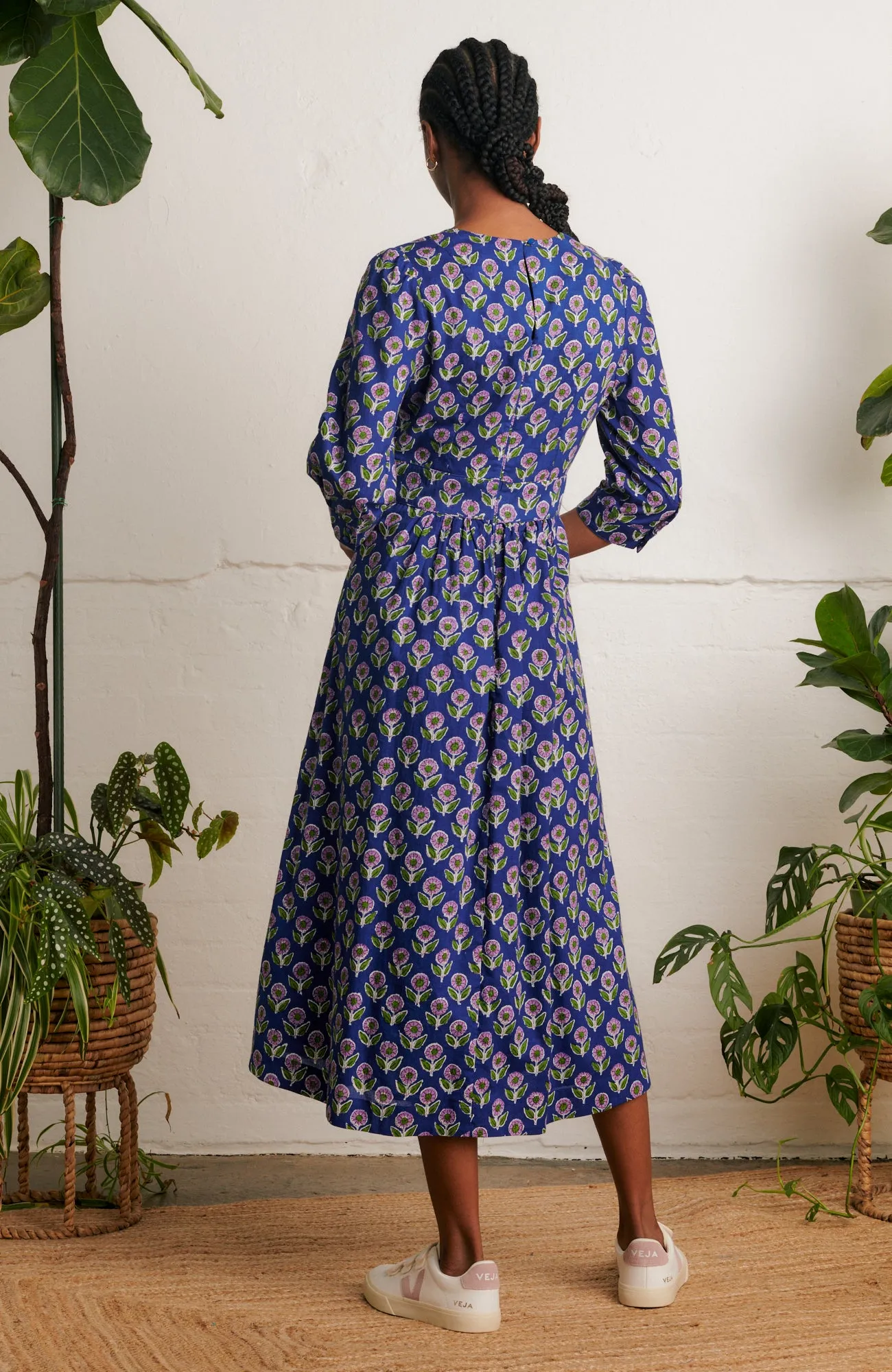 Amelia Aster Block Print Dress