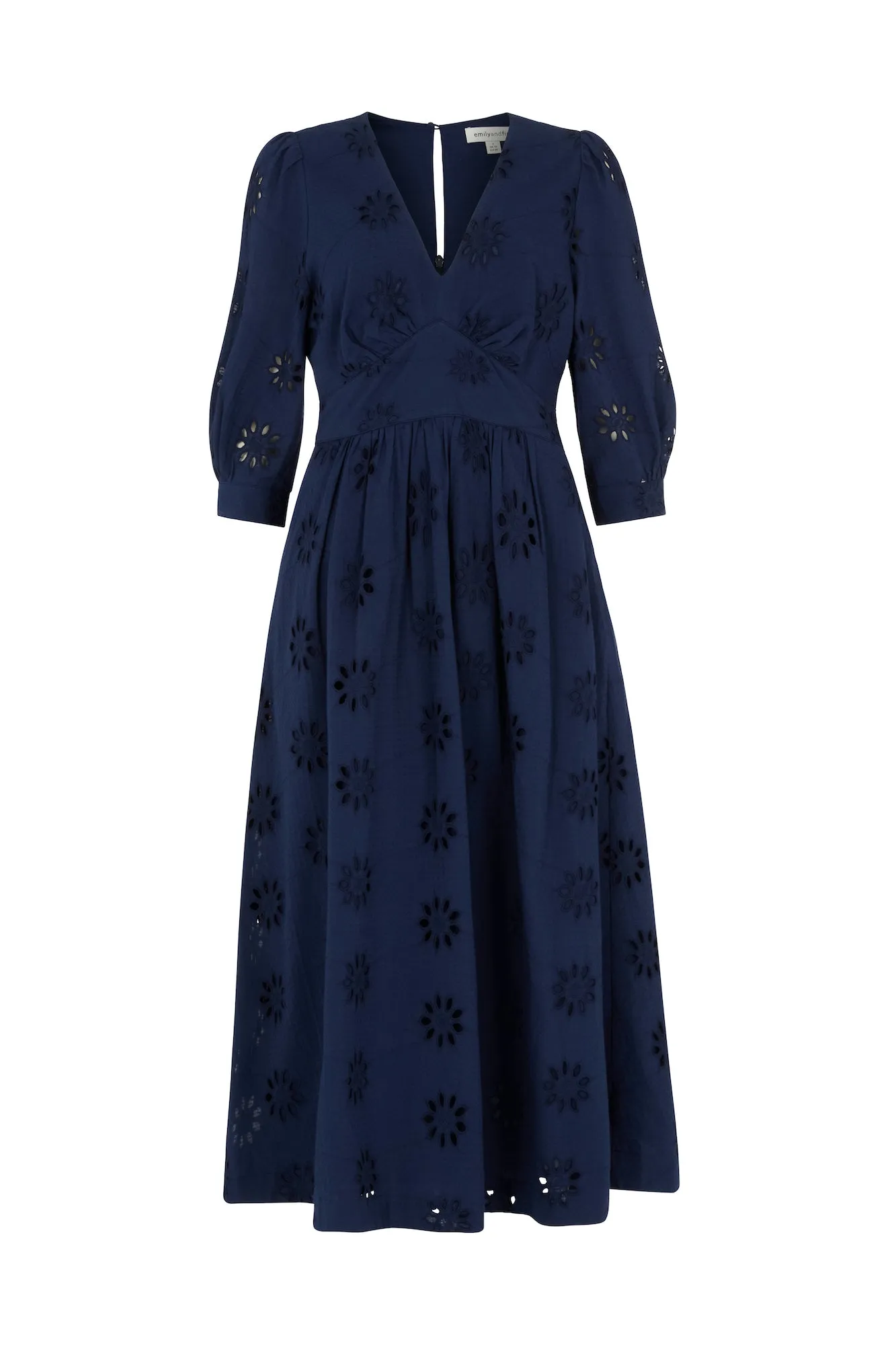 Amelia Floral Broderie Ink Navy Dress