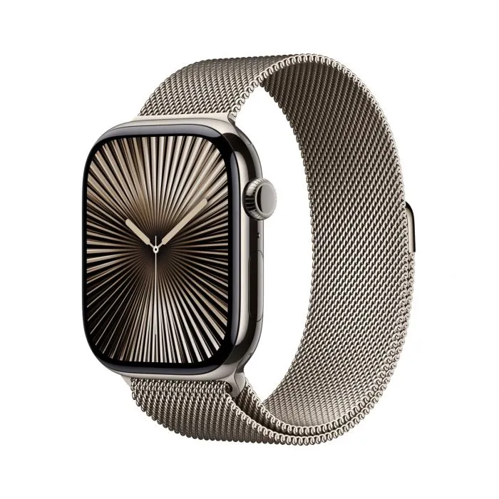 Apple Watch Series 10 GPS   Cellular Natural Titanium Case with Natural Milanese Loop