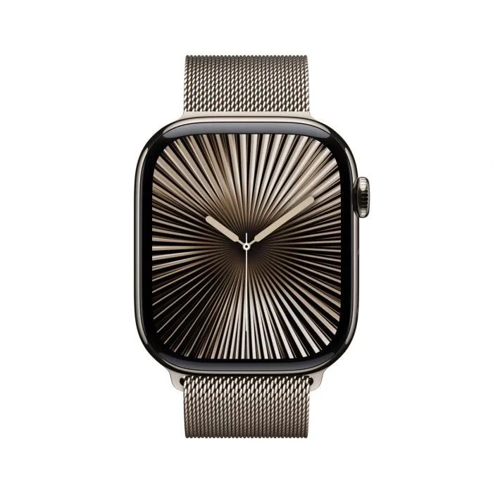 Apple Watch Series 10 GPS   Cellular Natural Titanium Case with Natural Milanese Loop