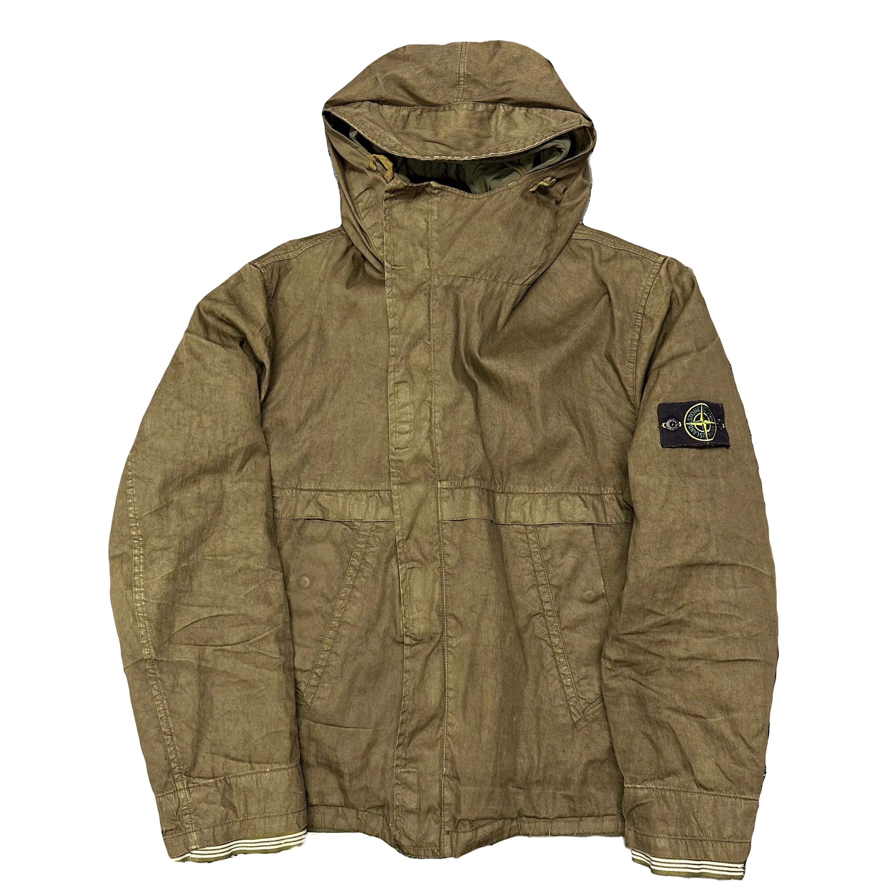 ARCHIVE A/W 2005 Stone Island Khaki Jacket With Green Liner ( L )