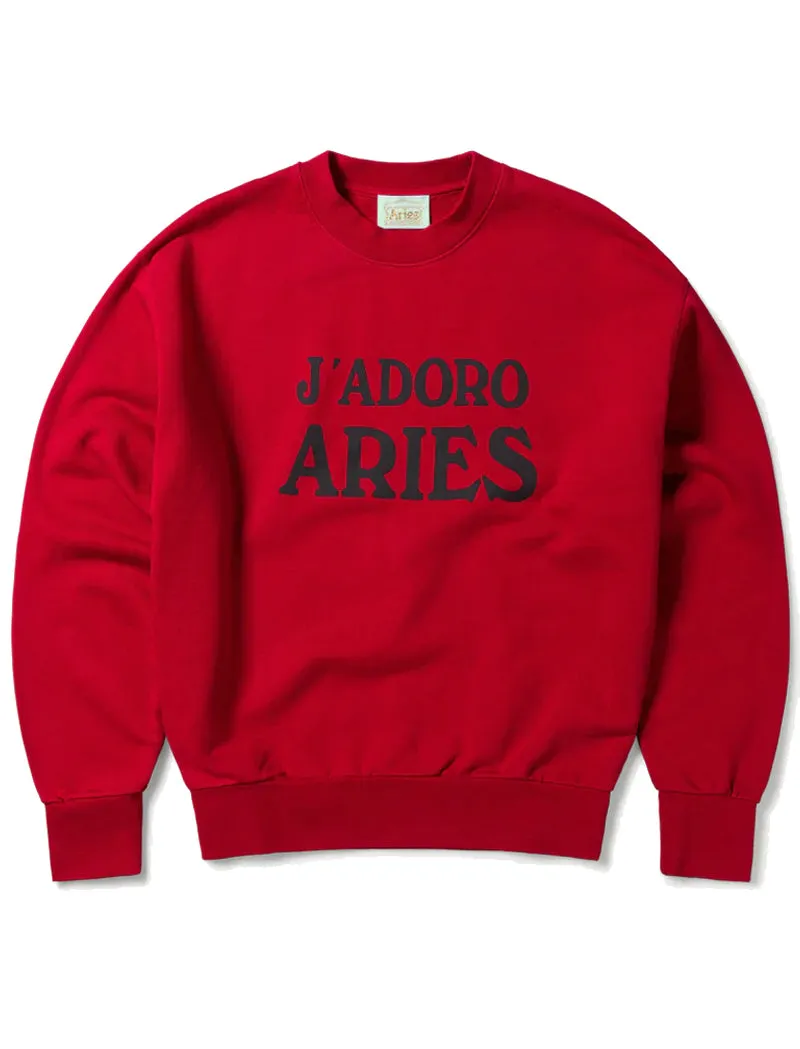 Aries Womens J'Adoro Aries Sweat Red