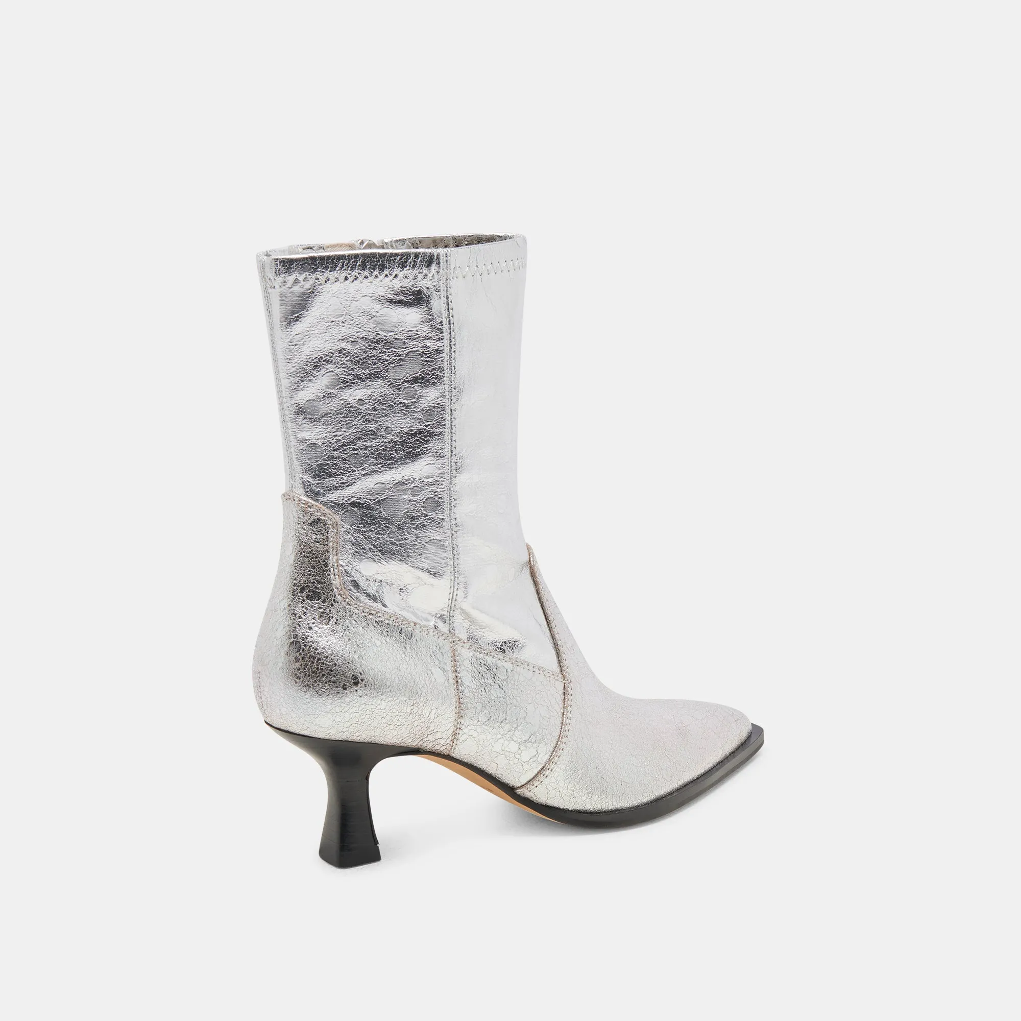 ARYA WIDE CALF BOOTS SILVER DISTRESSED LEATHER