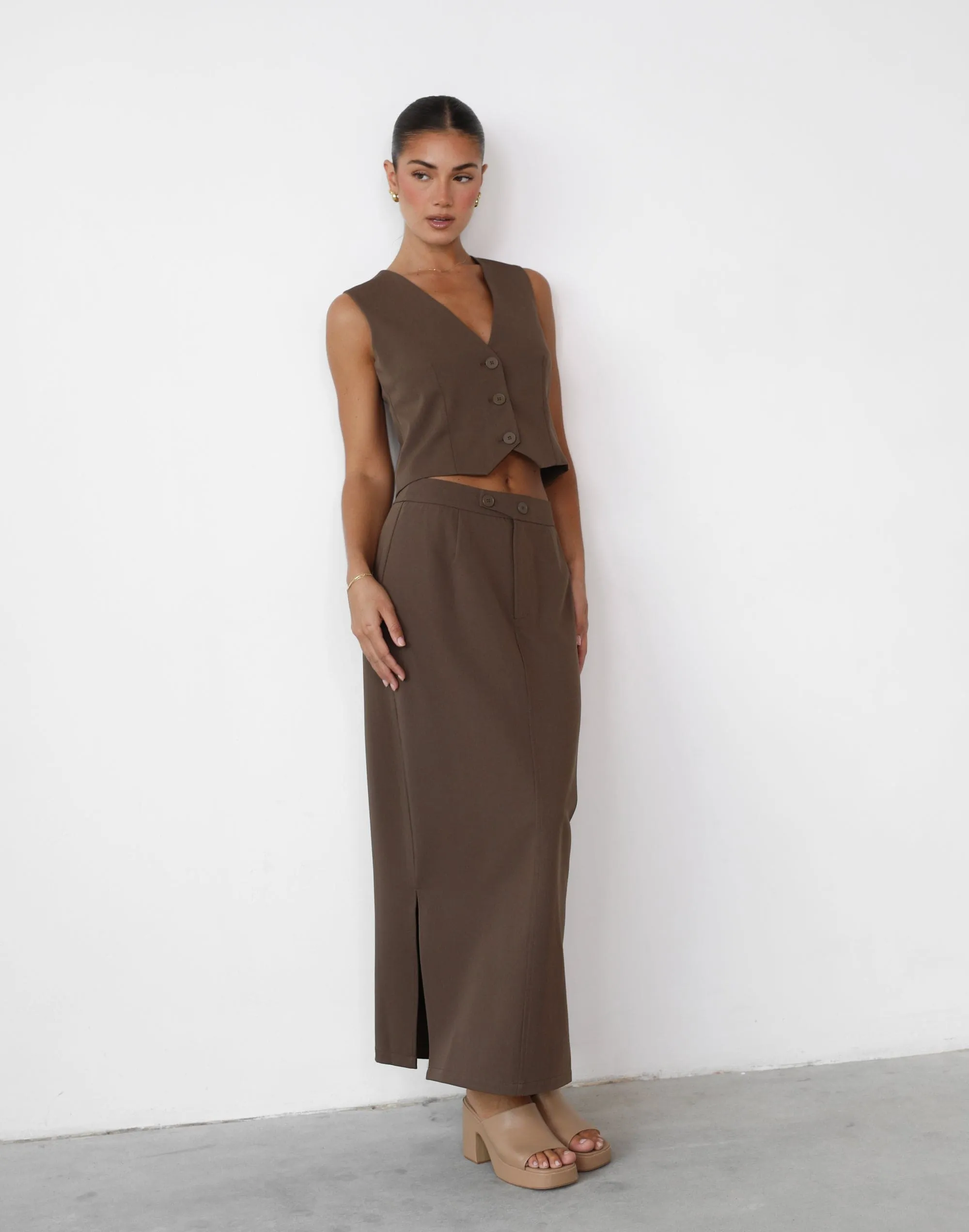 Astylar Maxi Skirt (Coffee)