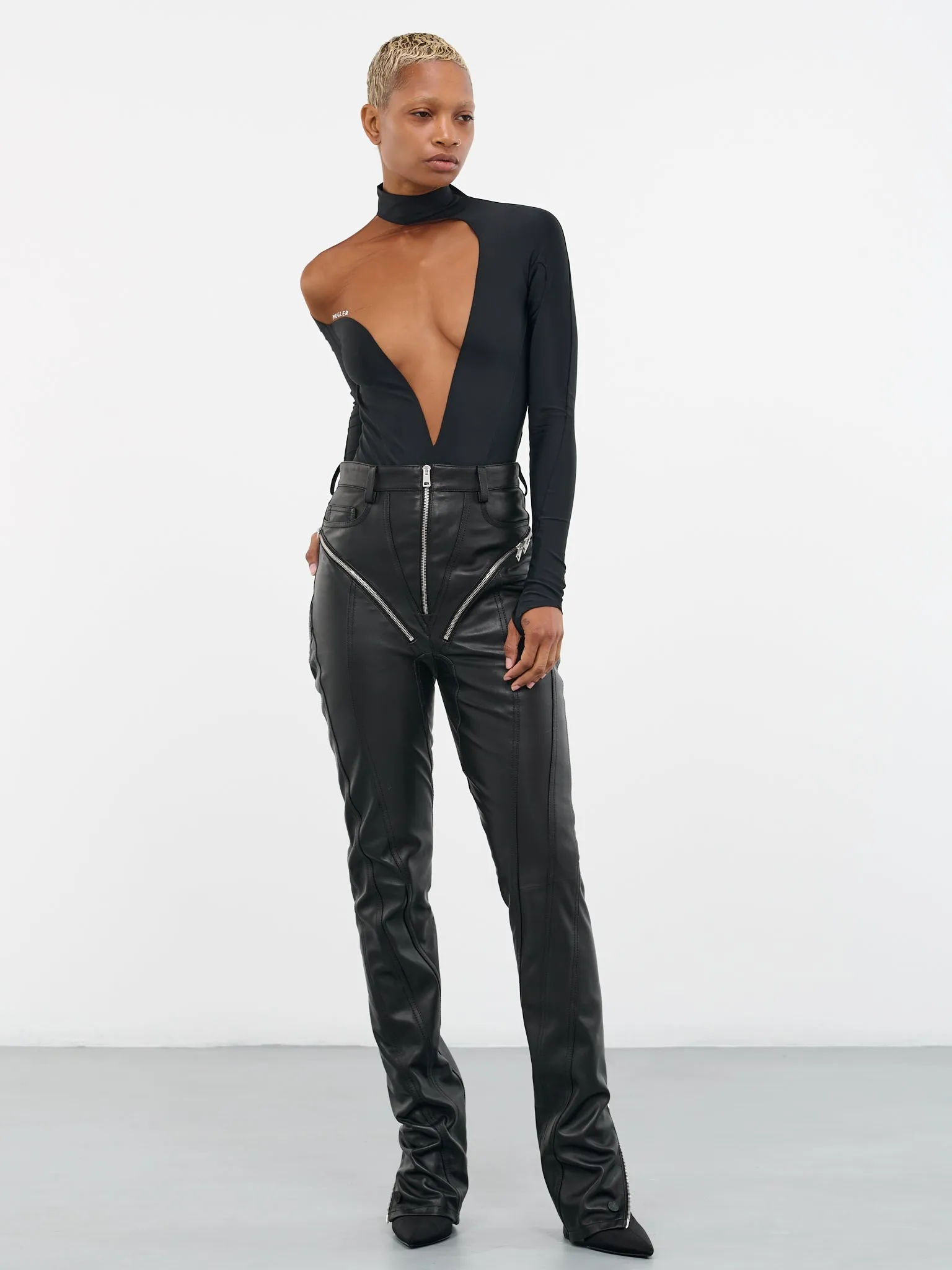 Asymmetric Illusion Bodysuit (1B00191842-19992-BLACK-NUDE-2)