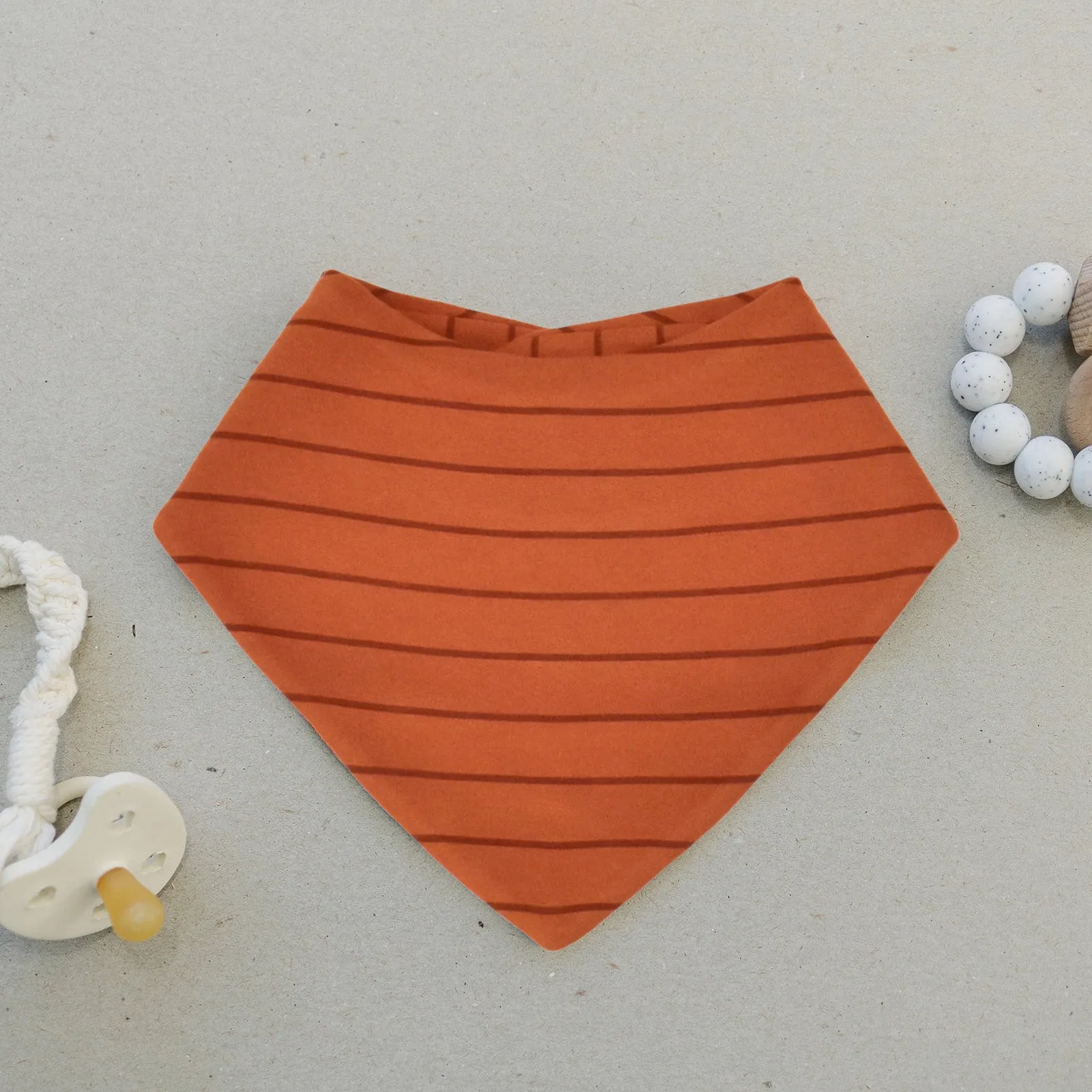 Bandana Bib Set, Merino Wool & Organic Cotton, Set of 2, Terracotta