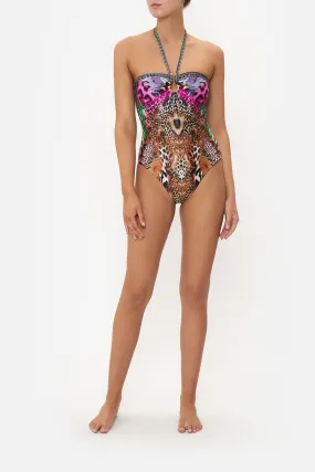 BANDEAU ONE PIECE WITH RING TRIM SURREALIST SUSPENSION