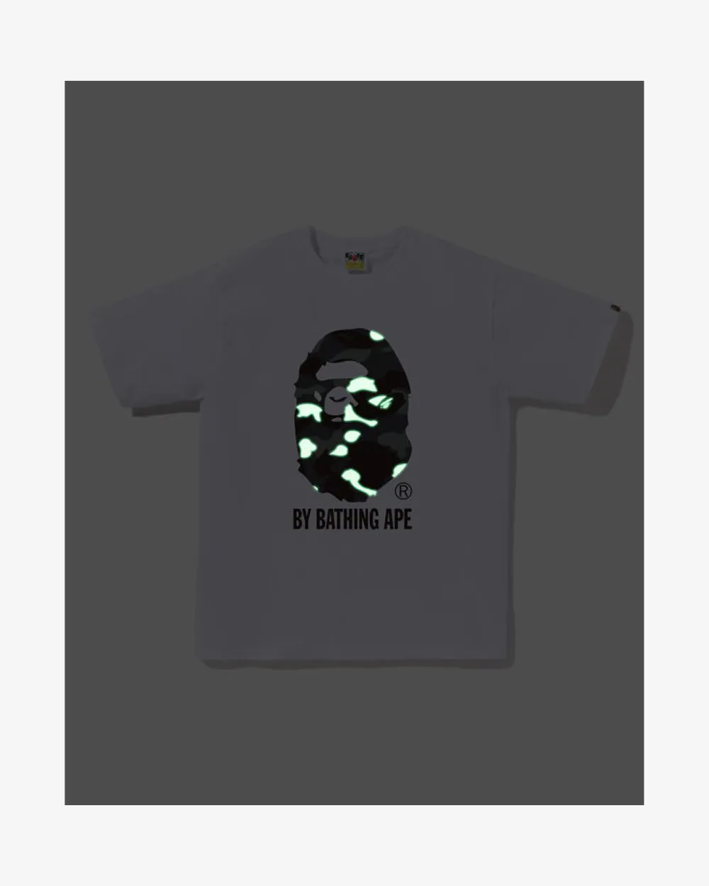 BAPE CITY CAMO BY BATHING APE TEE WHITE BLACK GLOW IN DARK