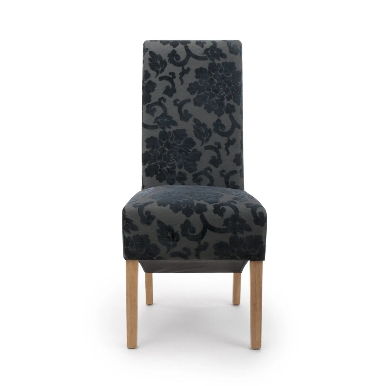 Baroque Black Velvet Dining Chair Set of 2