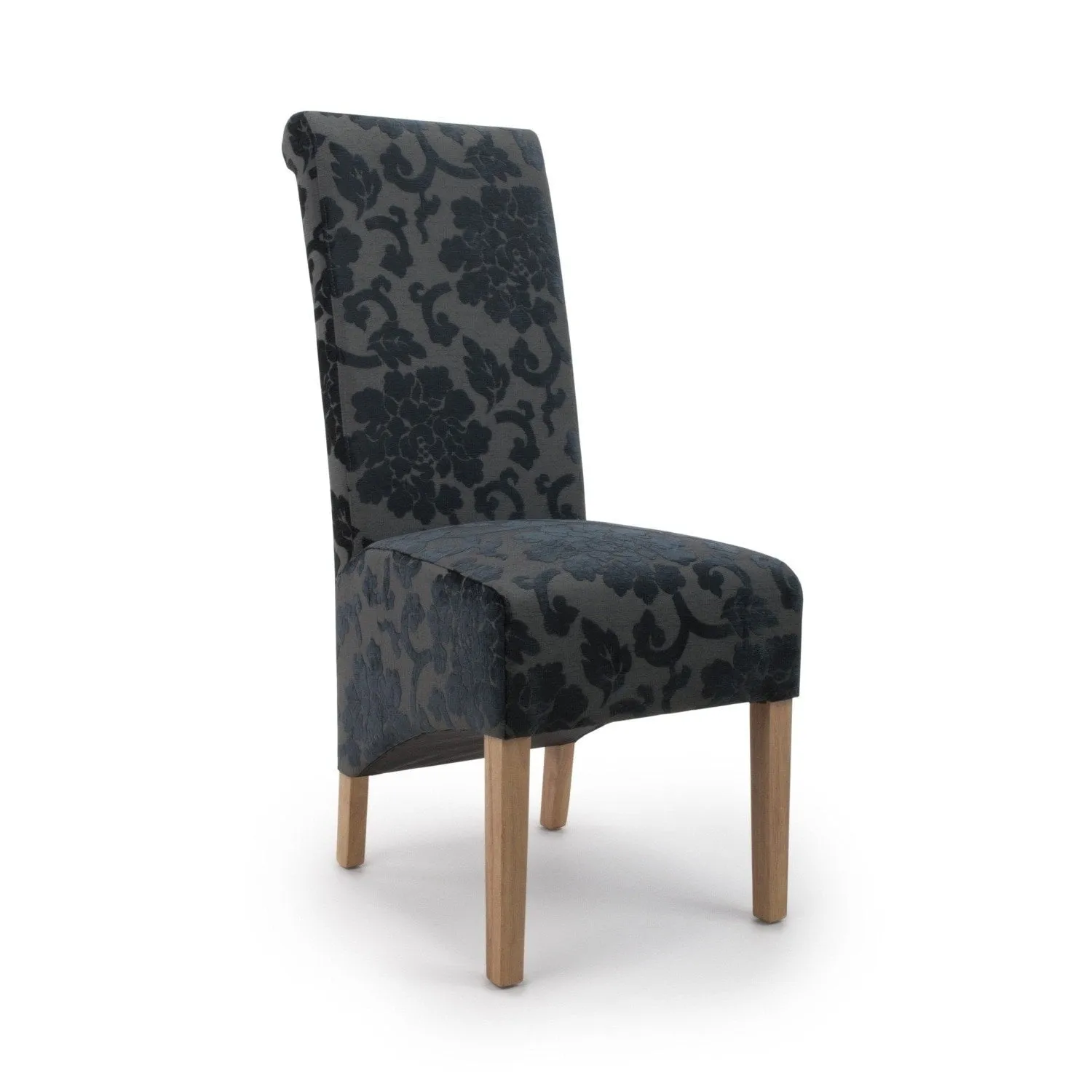 Baroque Black Velvet Dining Chair Set of 2