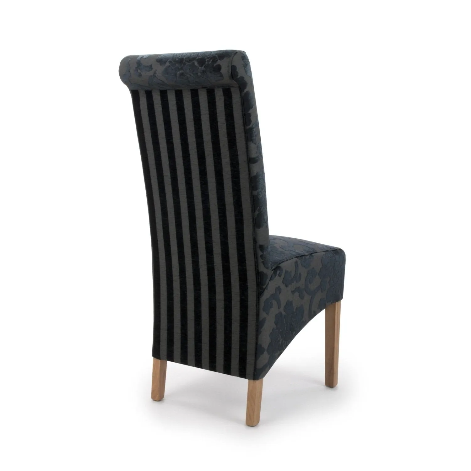 Baroque Black Velvet Dining Chair Set of 2