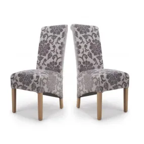 Baroque Velvet Mink Dining Chair Set of 2