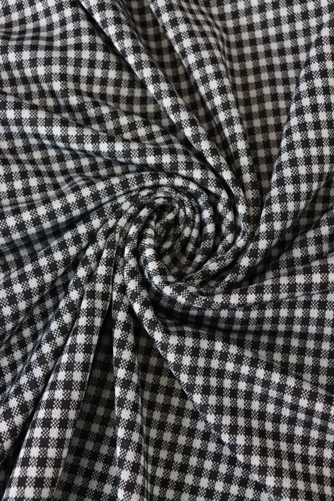 Black & Ivory 1/4" Gingham Yarn Dyed Jacquard Knit