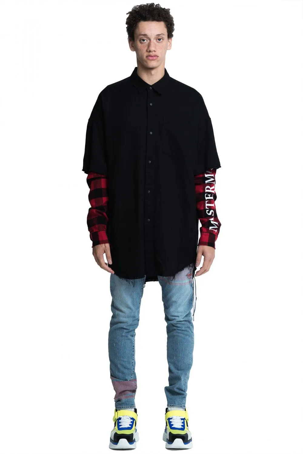 Black and Red Double Layered Shirt