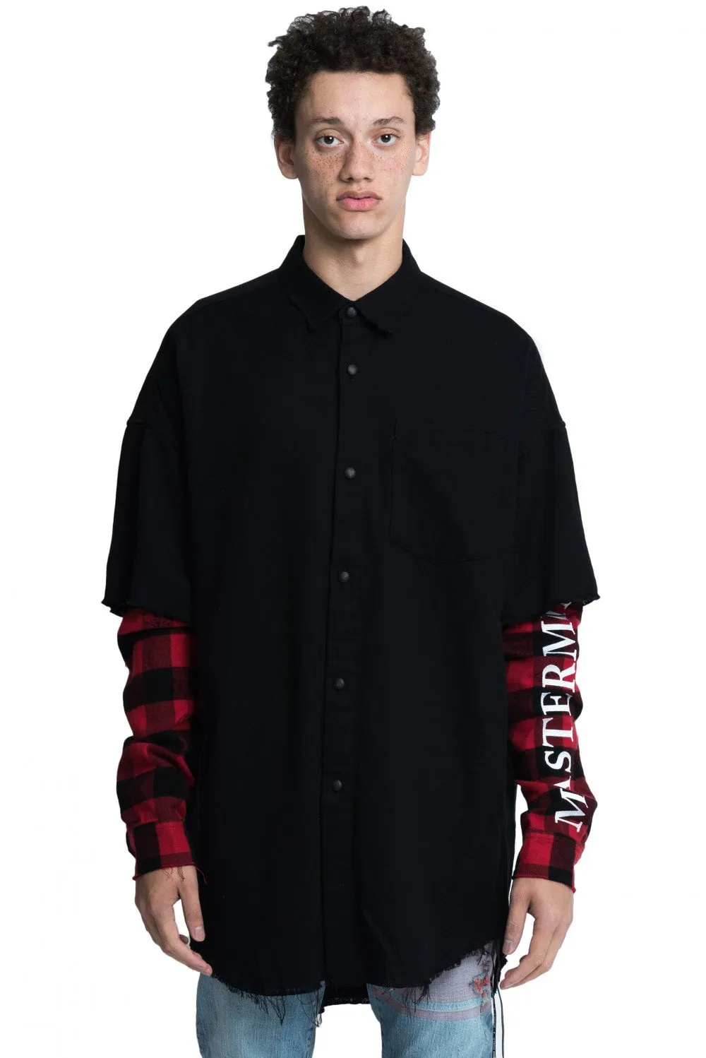 Black and Red Double Layered Shirt