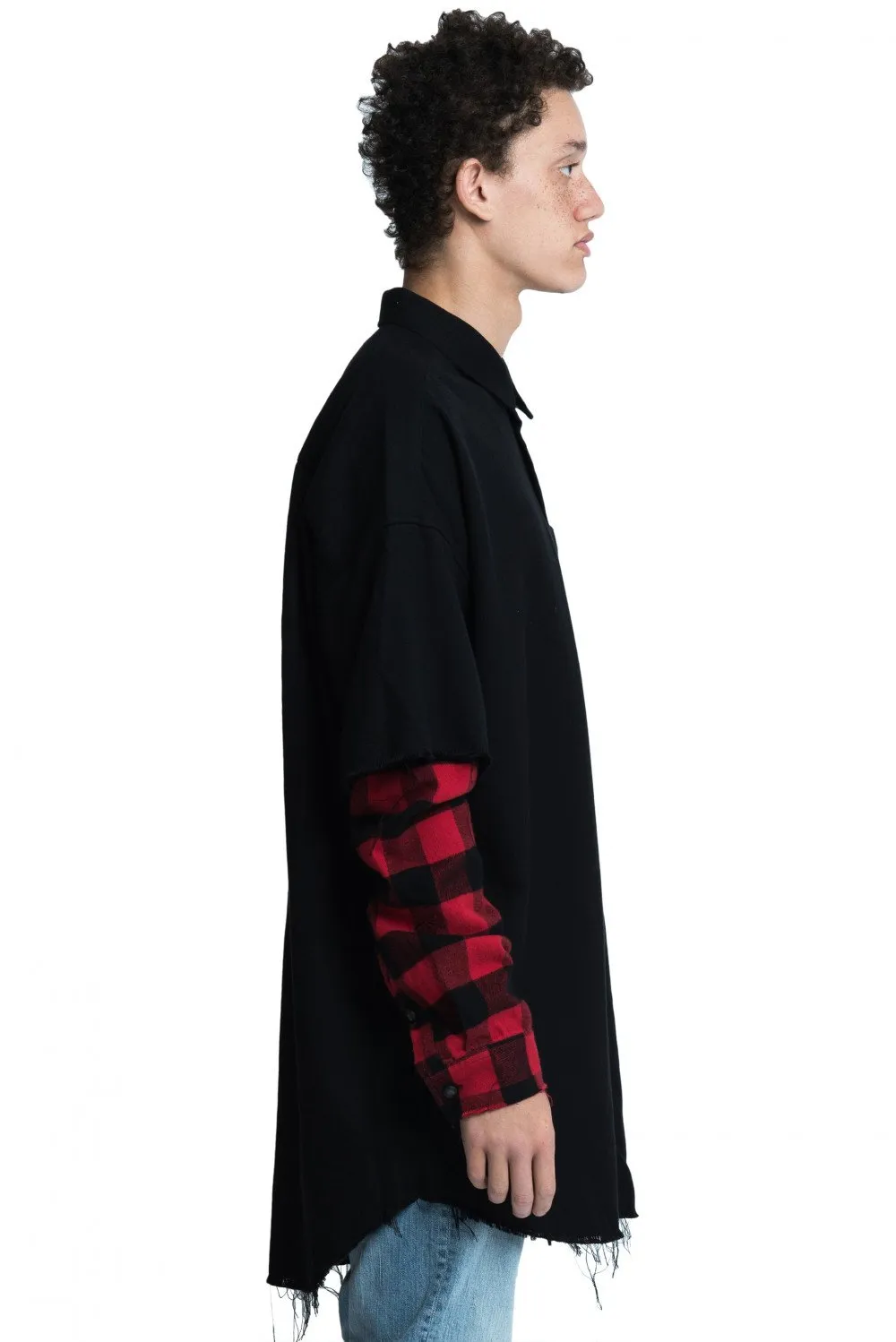 Black and Red Double Layered Shirt