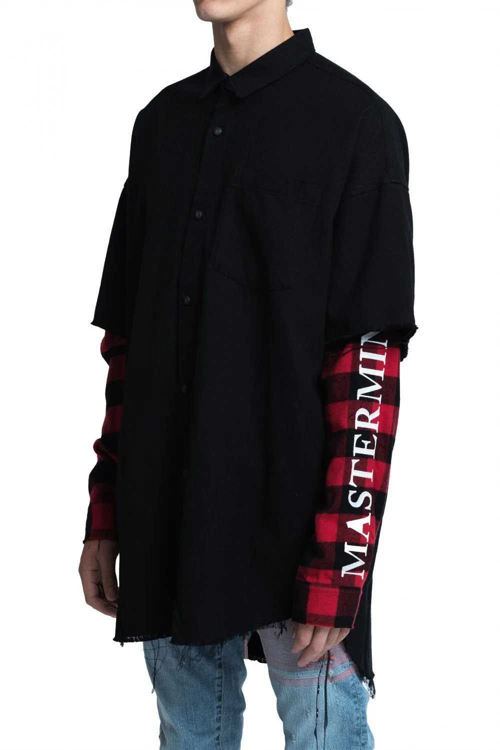 Black and Red Double Layered Shirt