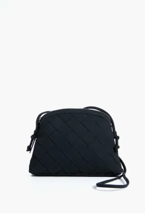 Black Calista Woven Crossbody