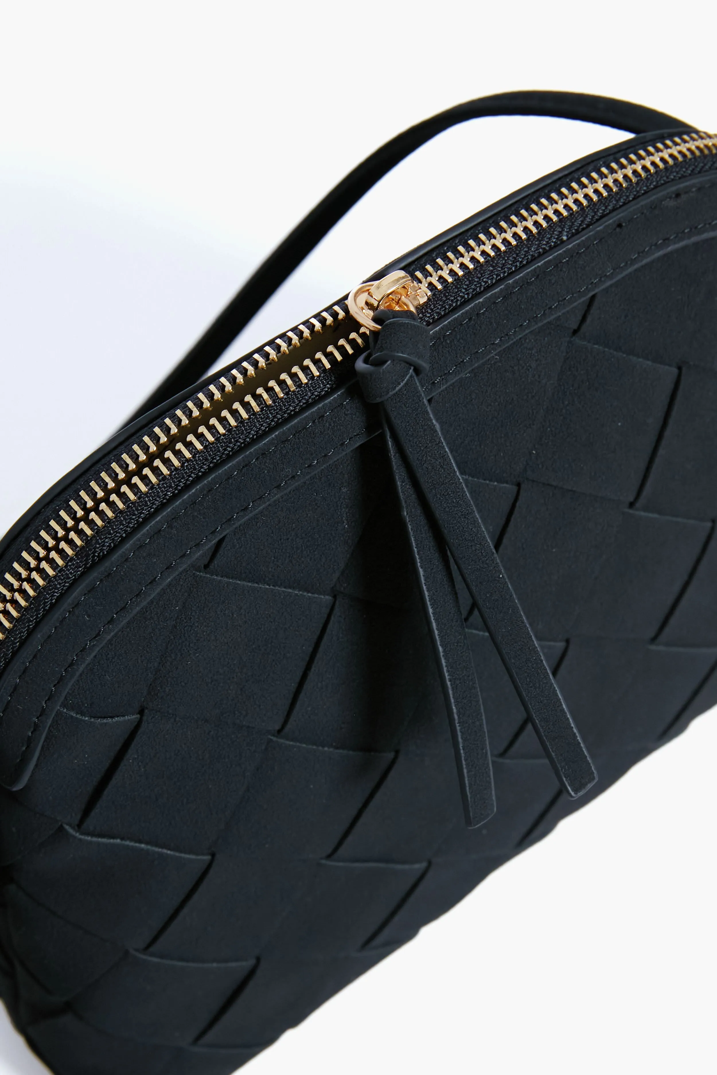 Black Calista Woven Crossbody