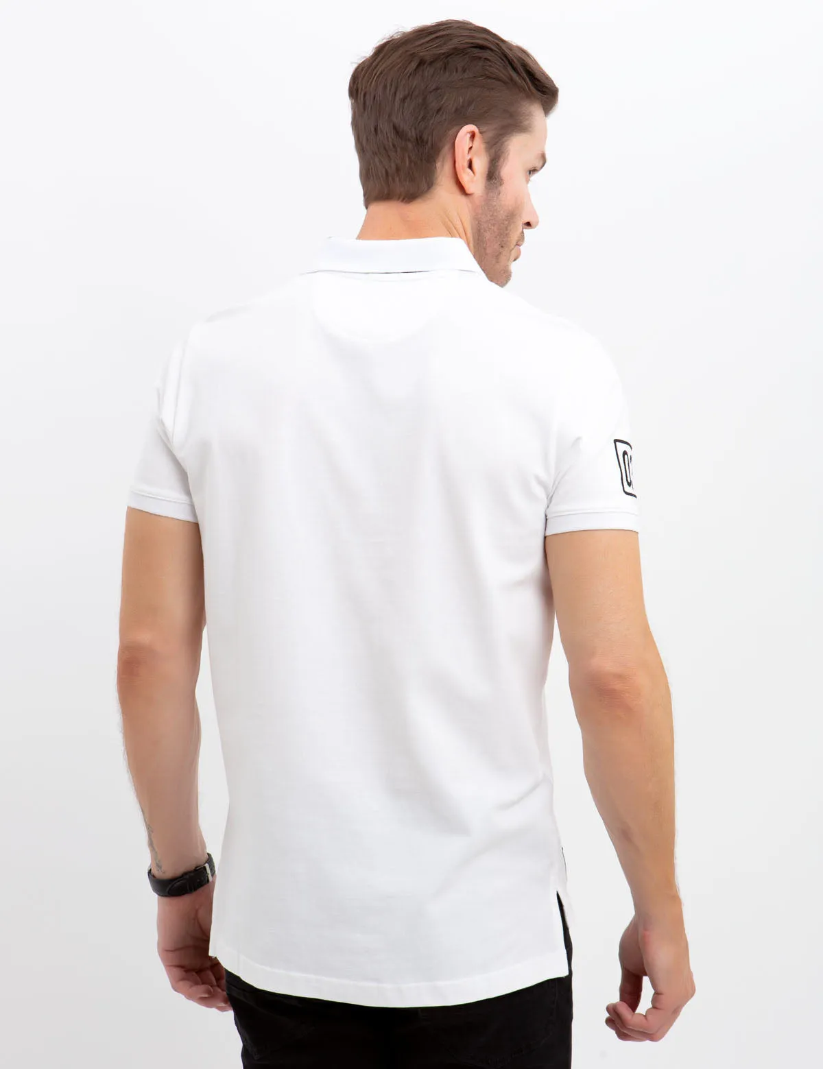 BLACK MALLET REFLECTIVE PATCH POLO SHIRT