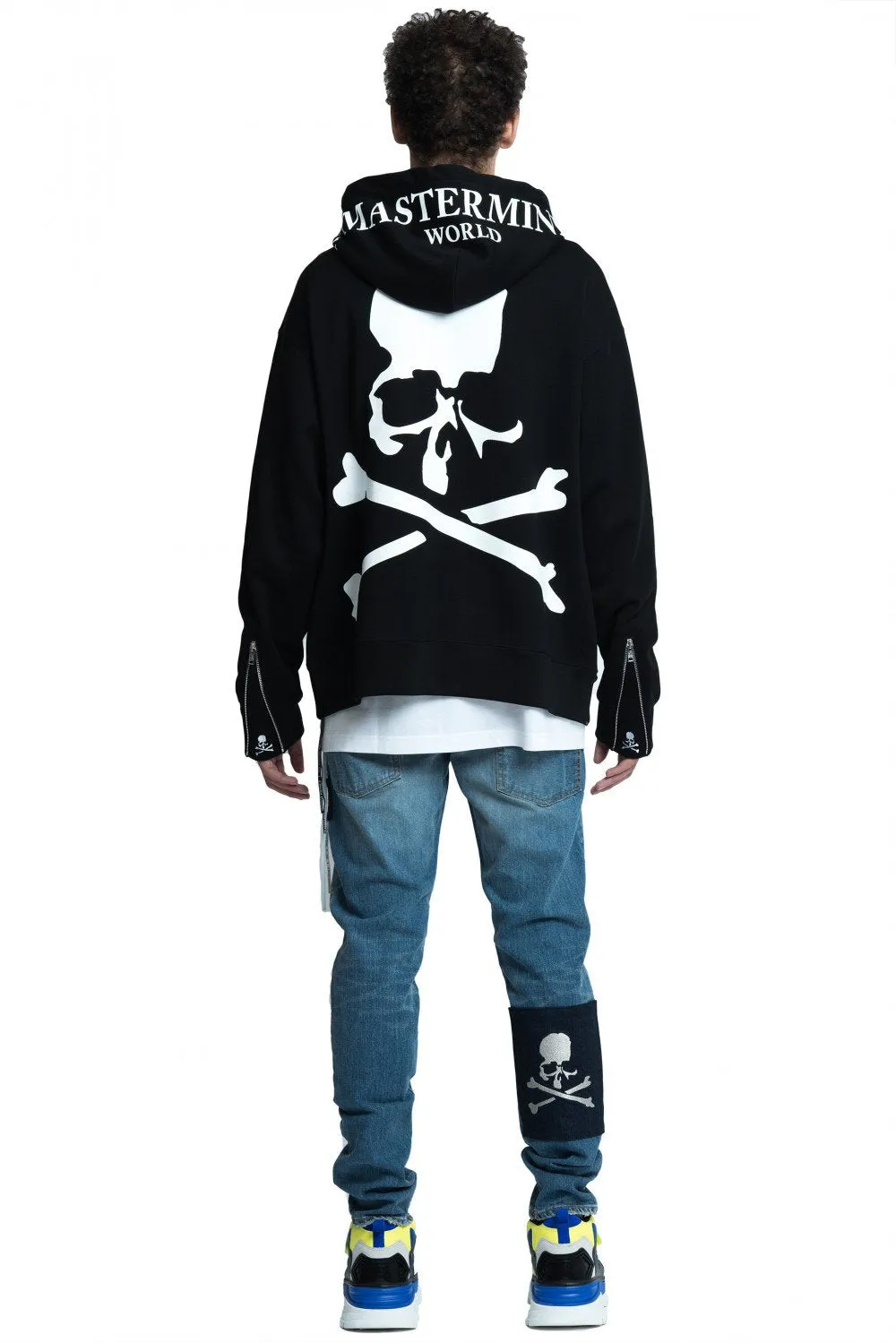 black skull logo hoodie