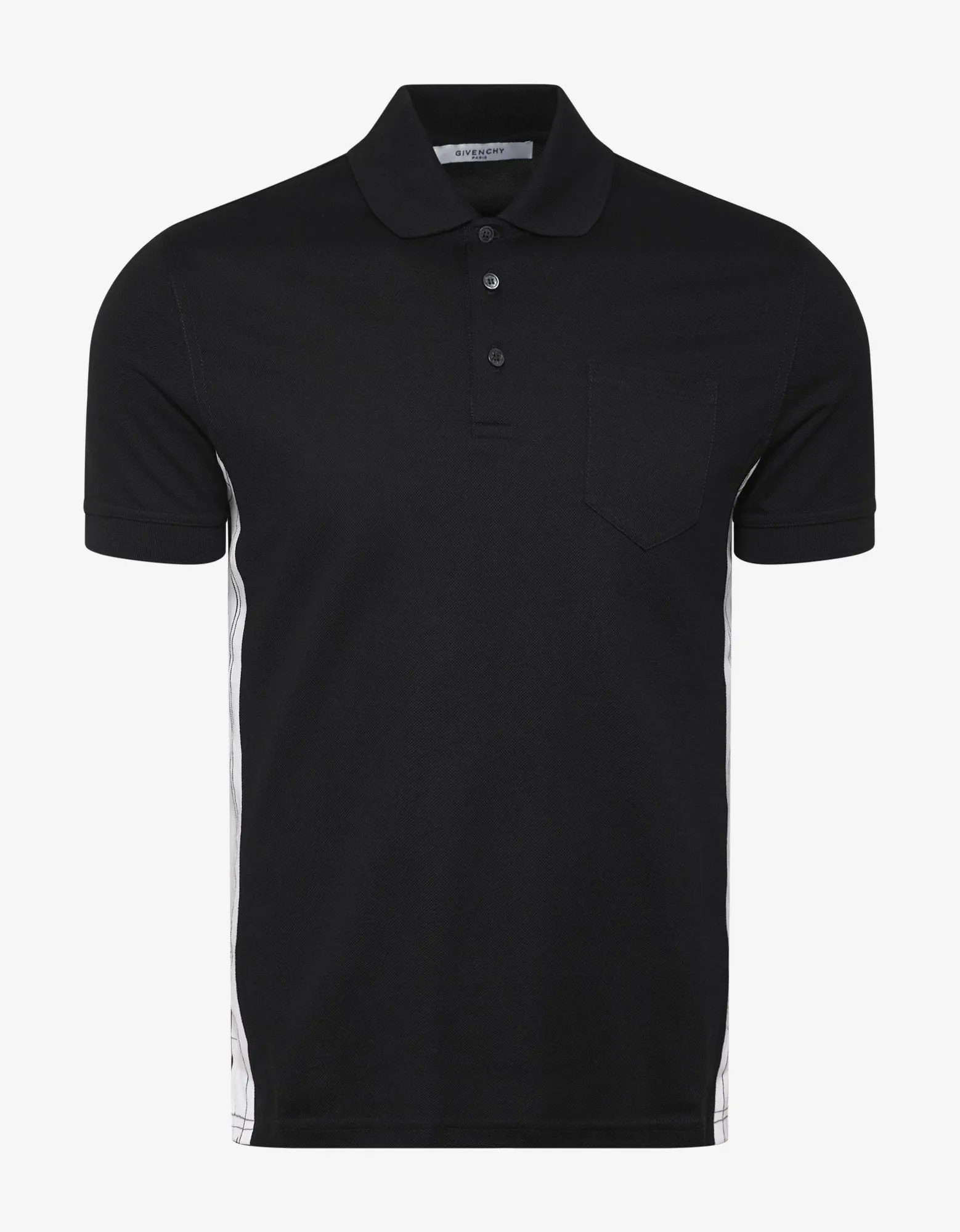 Black Slim Fit Polo T-Shirt with Bands -