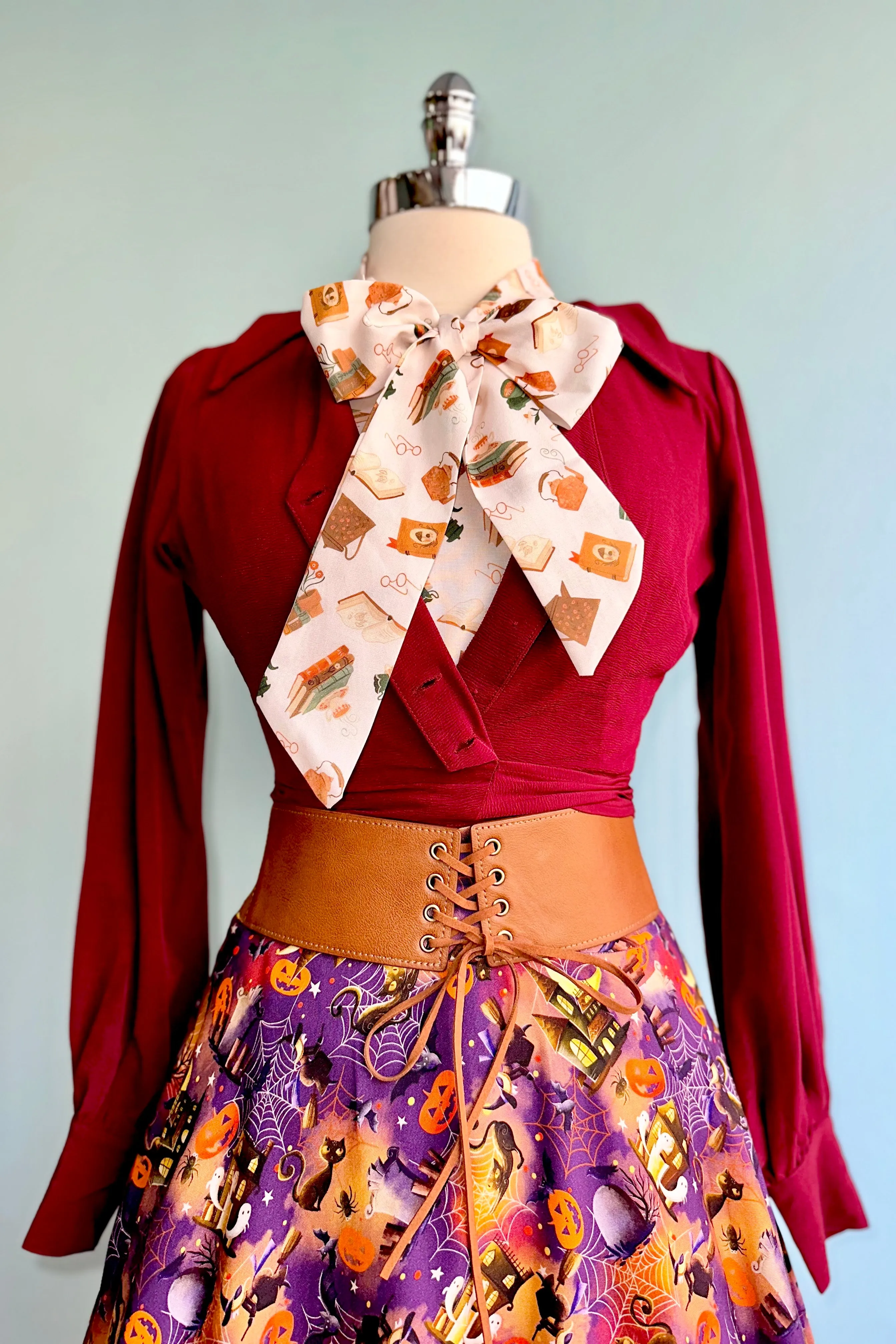 Books and Coffee Bow Top by Retrolicious