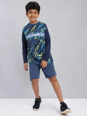 Boys Printed Slim Fit Crew Neck T-shirt with TECHNO COOL 