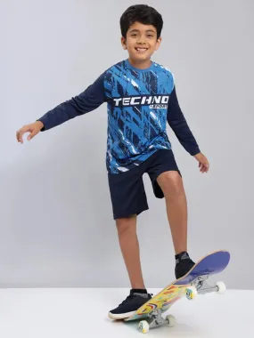 Boys Printed Slim Fit Crew Neck T-shirt with TECHNO COOL 