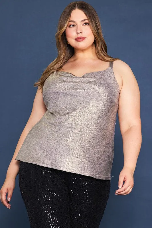 Bright Nights Metallic Champagne Top