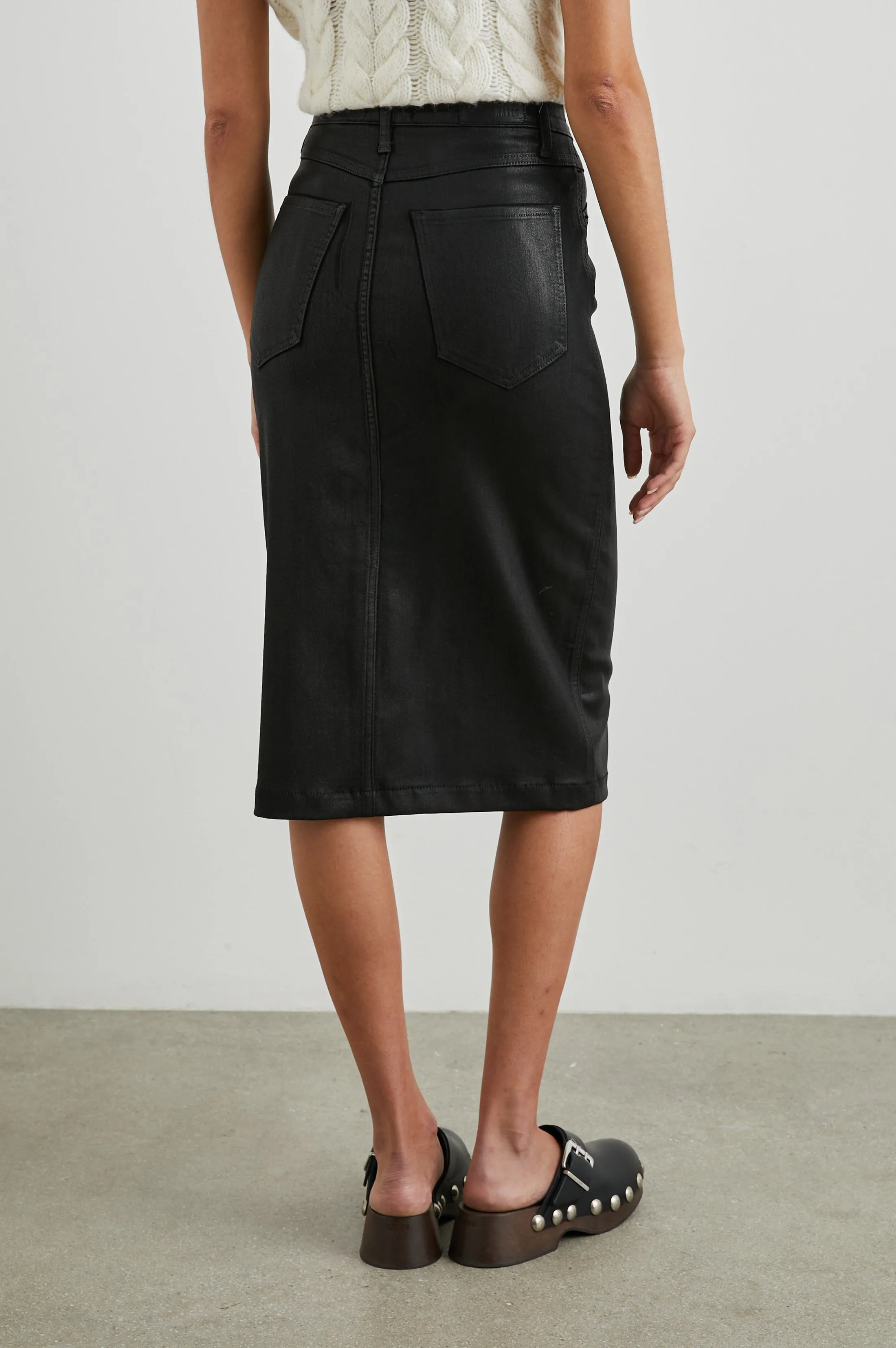 BROADWAY SKIRT - COATED NOIR