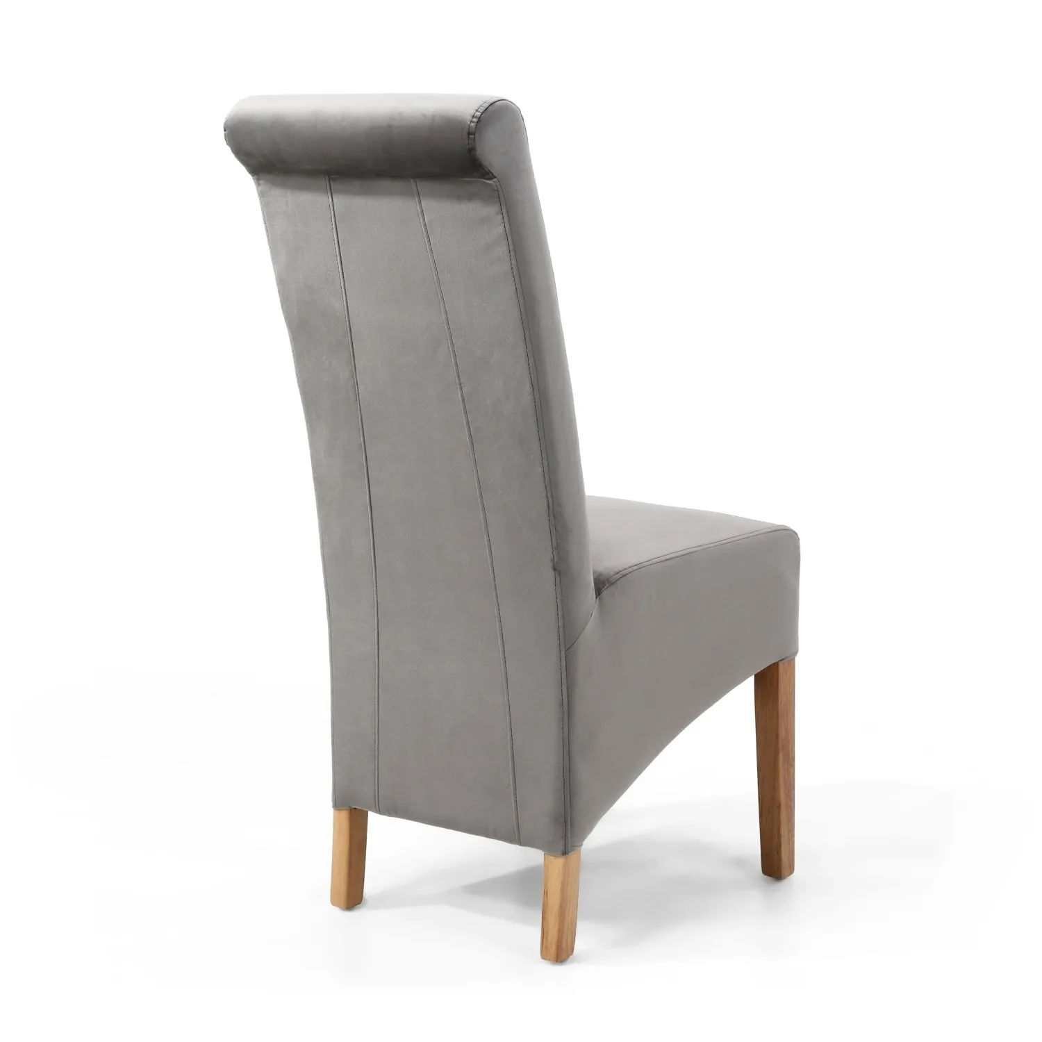 Brushed Velvet Grey Dining Chair Set of 2