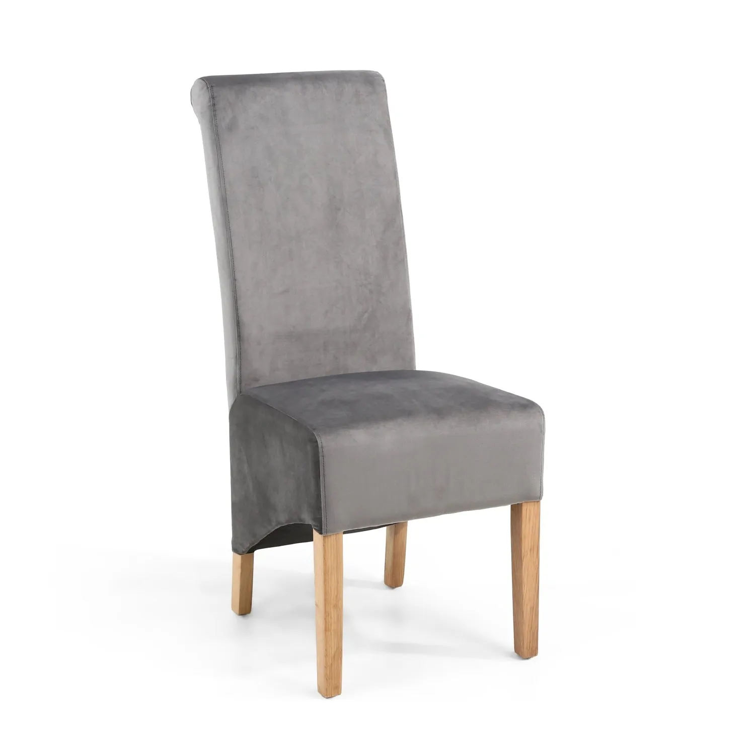 Brushed Velvet Grey Dining Chair Set of 2