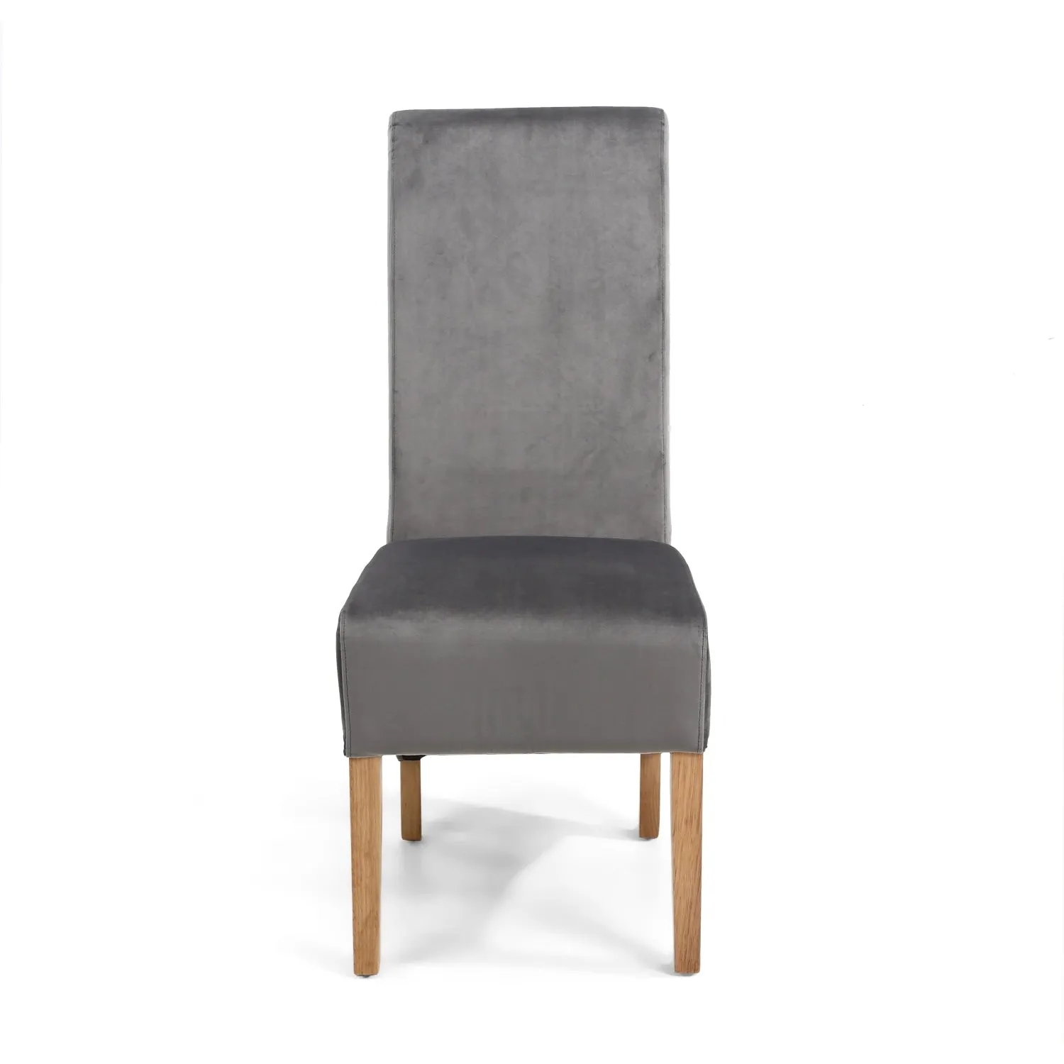 Brushed Velvet Grey Dining Chair Set of 2