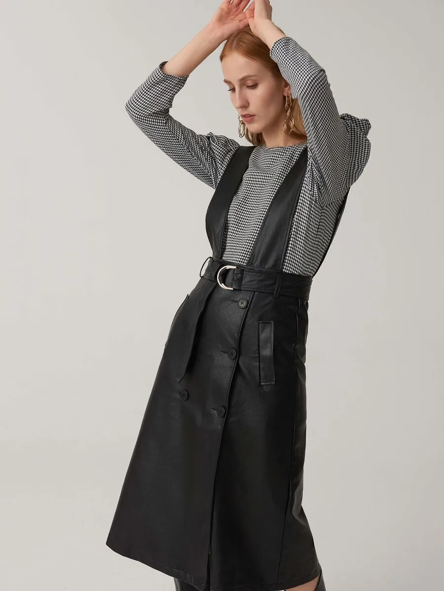 Buckle Belted Overall Dress