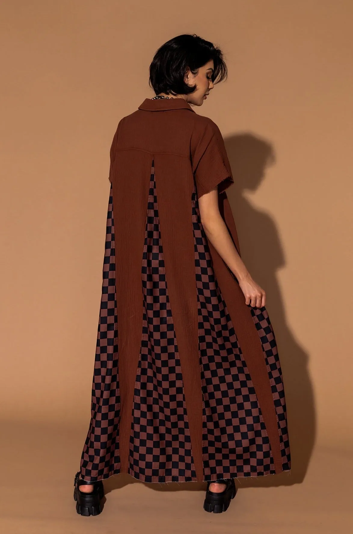 California Cool Oversized Maxi Dress in Brown