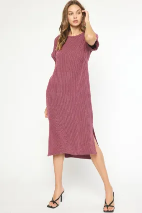 Casual Attitude Wine  Midi Dress