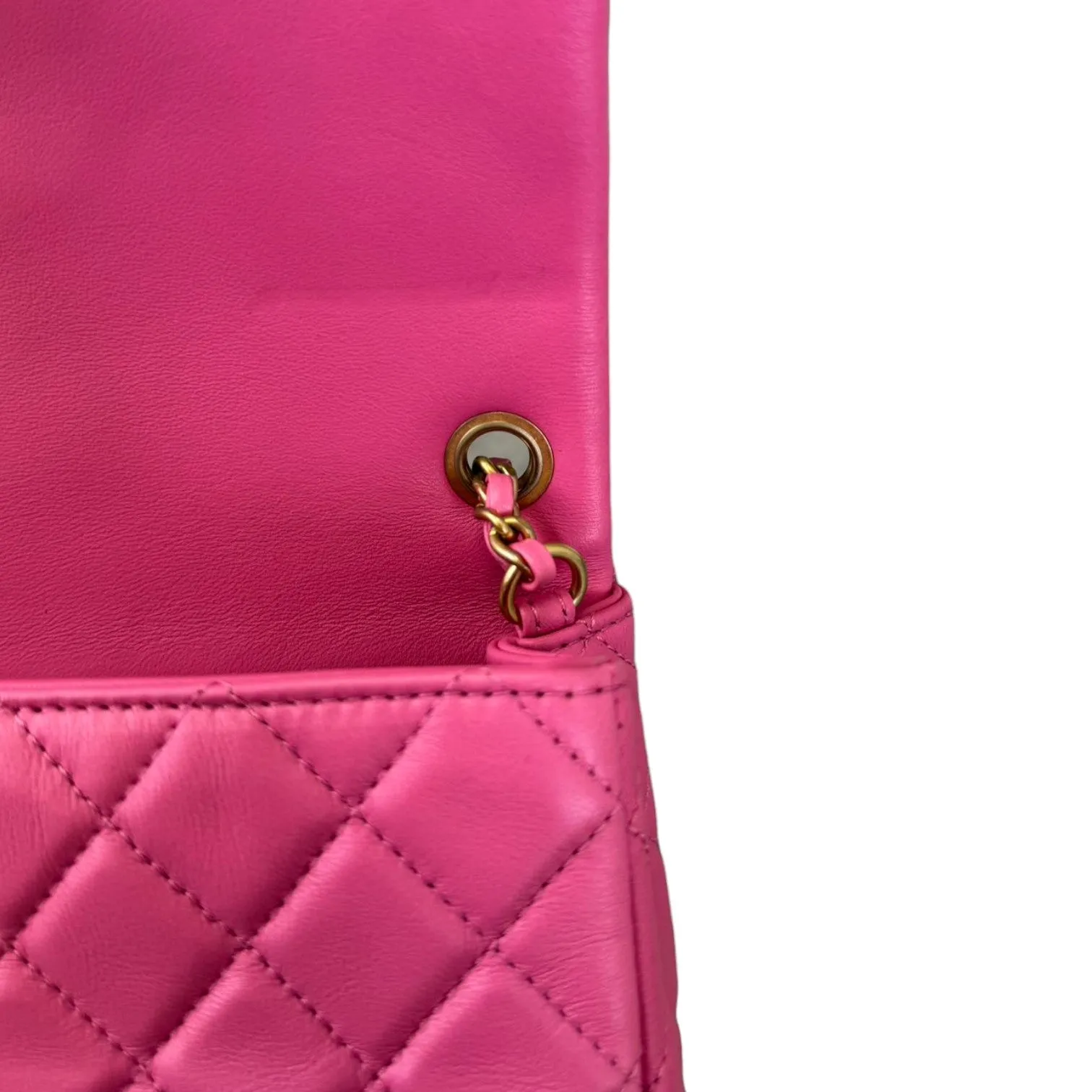 CC Pearl Crush Mini Rectangular Flap Lambskin Pink GHW