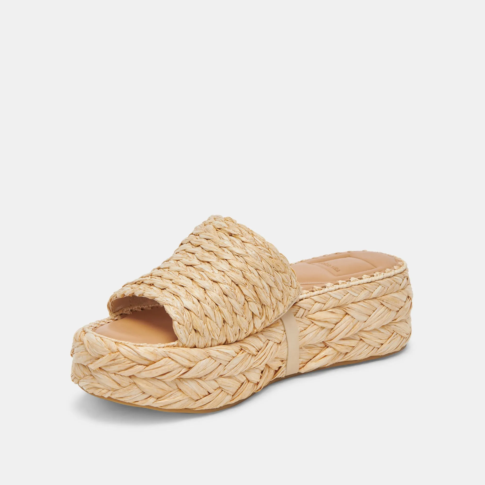 CHAVI WIDE SANDALS LT NATURAL RAFFIA