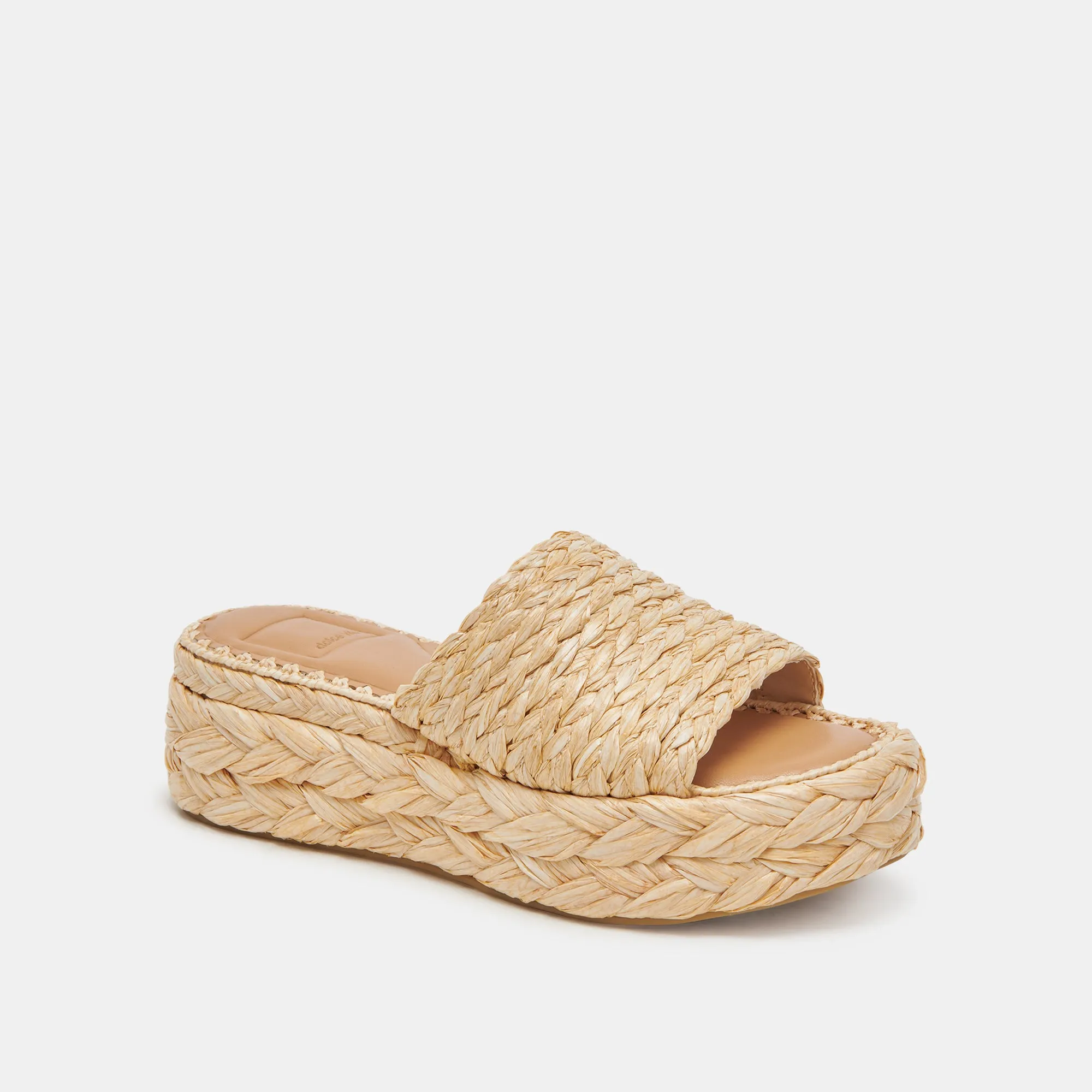 CHAVI WIDE SANDALS LT NATURAL RAFFIA