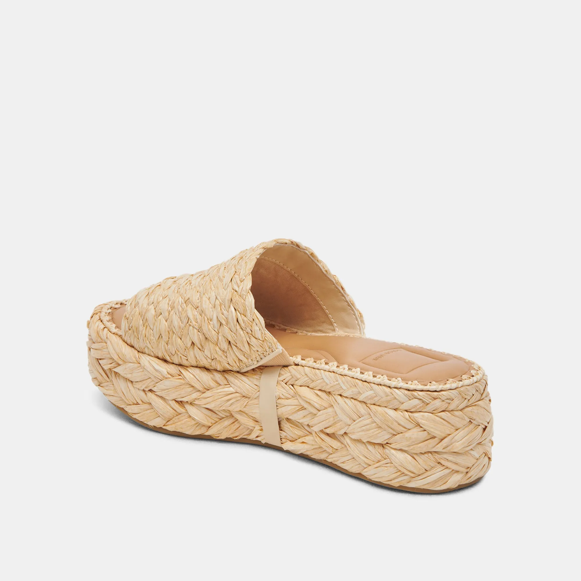 CHAVI WIDE SANDALS LT NATURAL RAFFIA