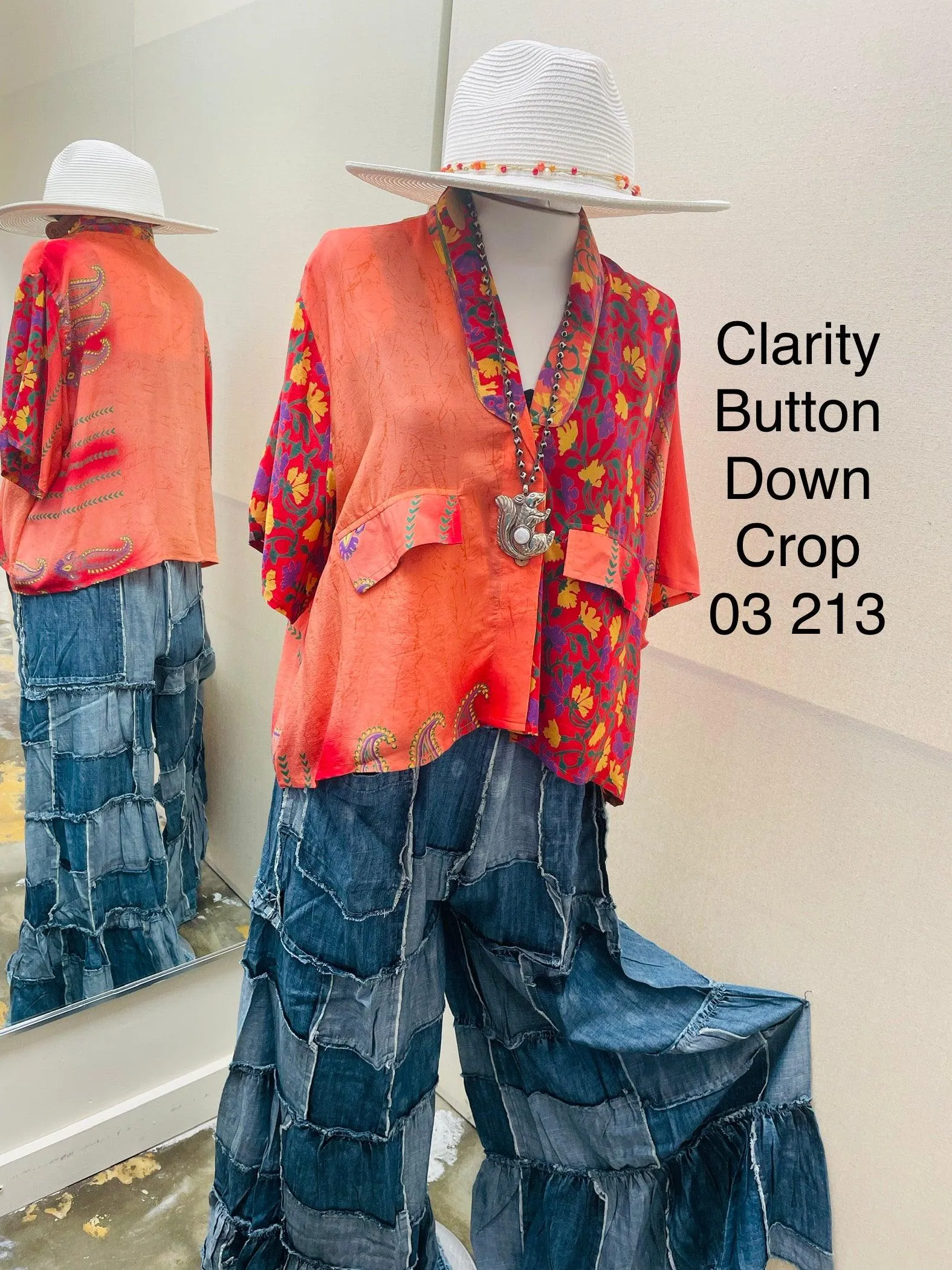 Clarity Crop Button Down by Kantha Bae One Size