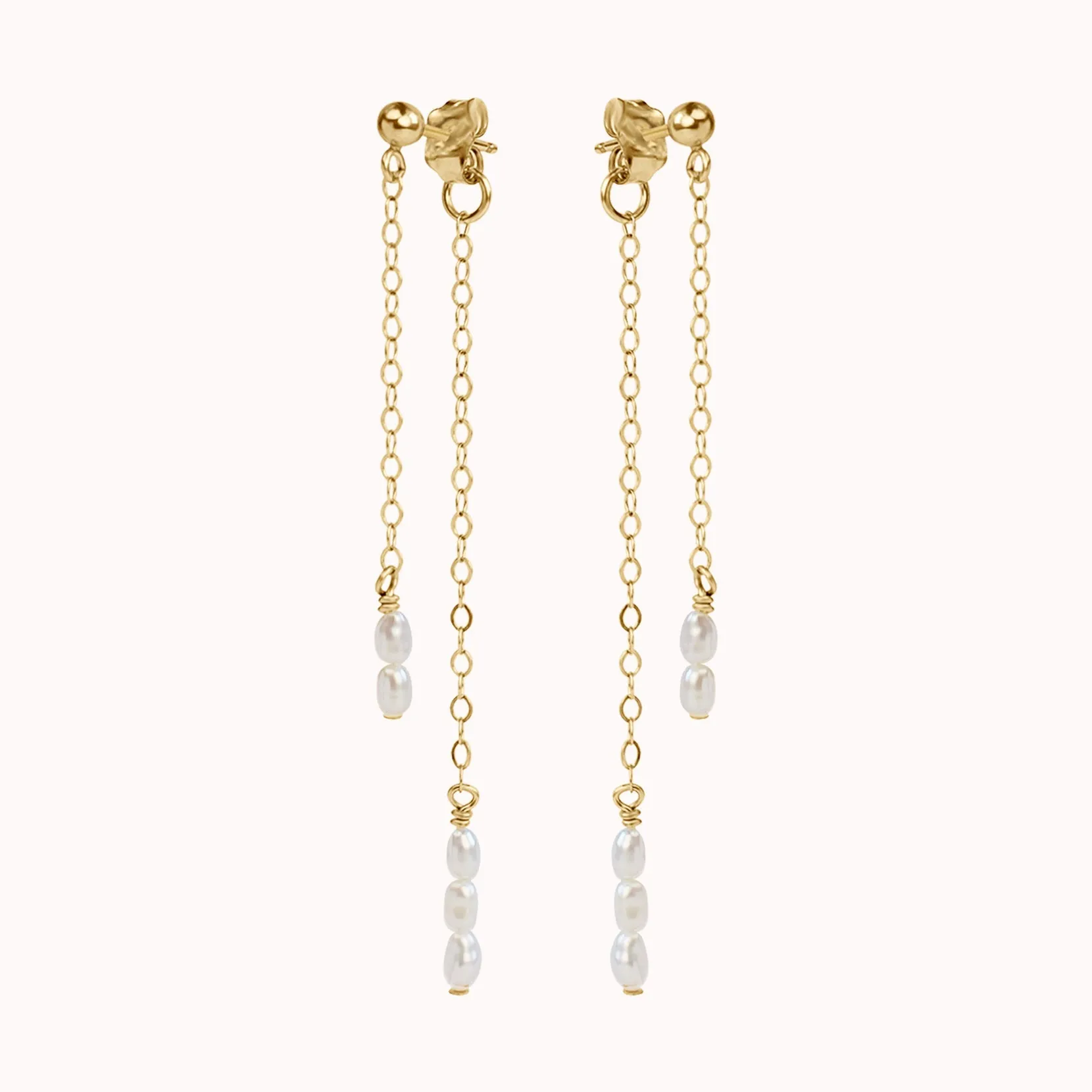 Cordelia Double Pearl Drop Earrings